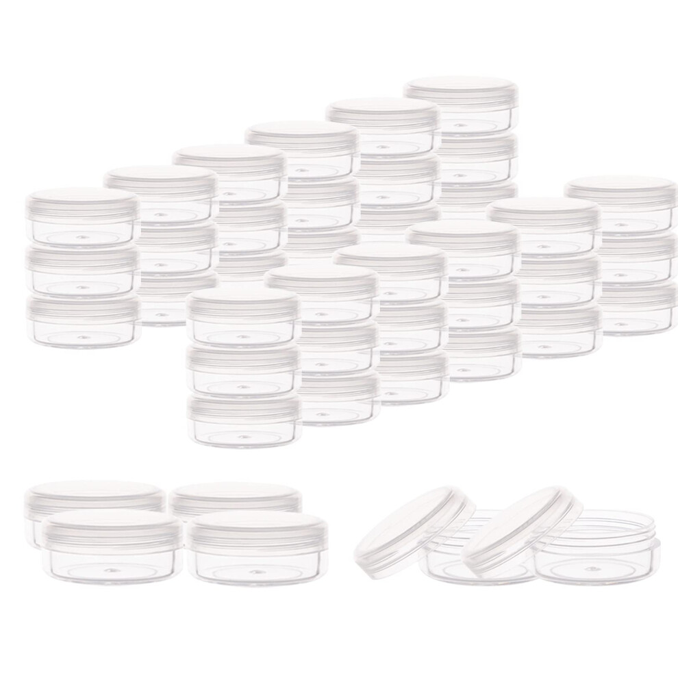 Zejia 10 Gram Cosmetic Sample Containers With Lids 100Pcs Empty Small Makeup Jars Plastic Bpa Free(Clear)
