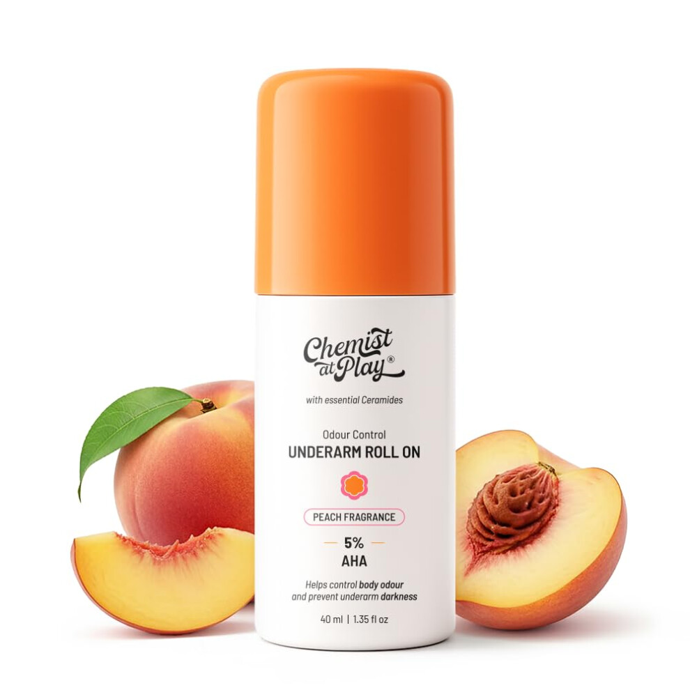 Chemist At Play Underarm Roll-On With 5% Aha| Lactic & Mandelic Acid|Prevents Odour, Brightens Skin & Exfoliates Underarm | For Sensitive Skin