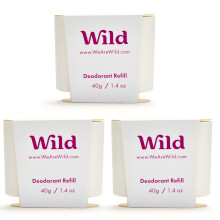 Wild - Natural Refillable Deodorant - Coconut & Vanilla Refill Trio Pack - Vegan & Eco-Friendly - Aluminium Free - Long Lasting Protection