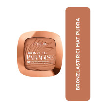 L’Oreal Paris Bronzer, Matte Bronzing Pressed Powder, Shimmer Free, 91% Natural Origin, Buildable Shimmer-Free Formula for a Natural Tan, Shade