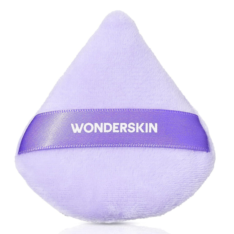 Wonderskin Fyp Powder Puff - Triangle, Soft Velour Makeup Puff For Loose Or Pressed Setting Powder