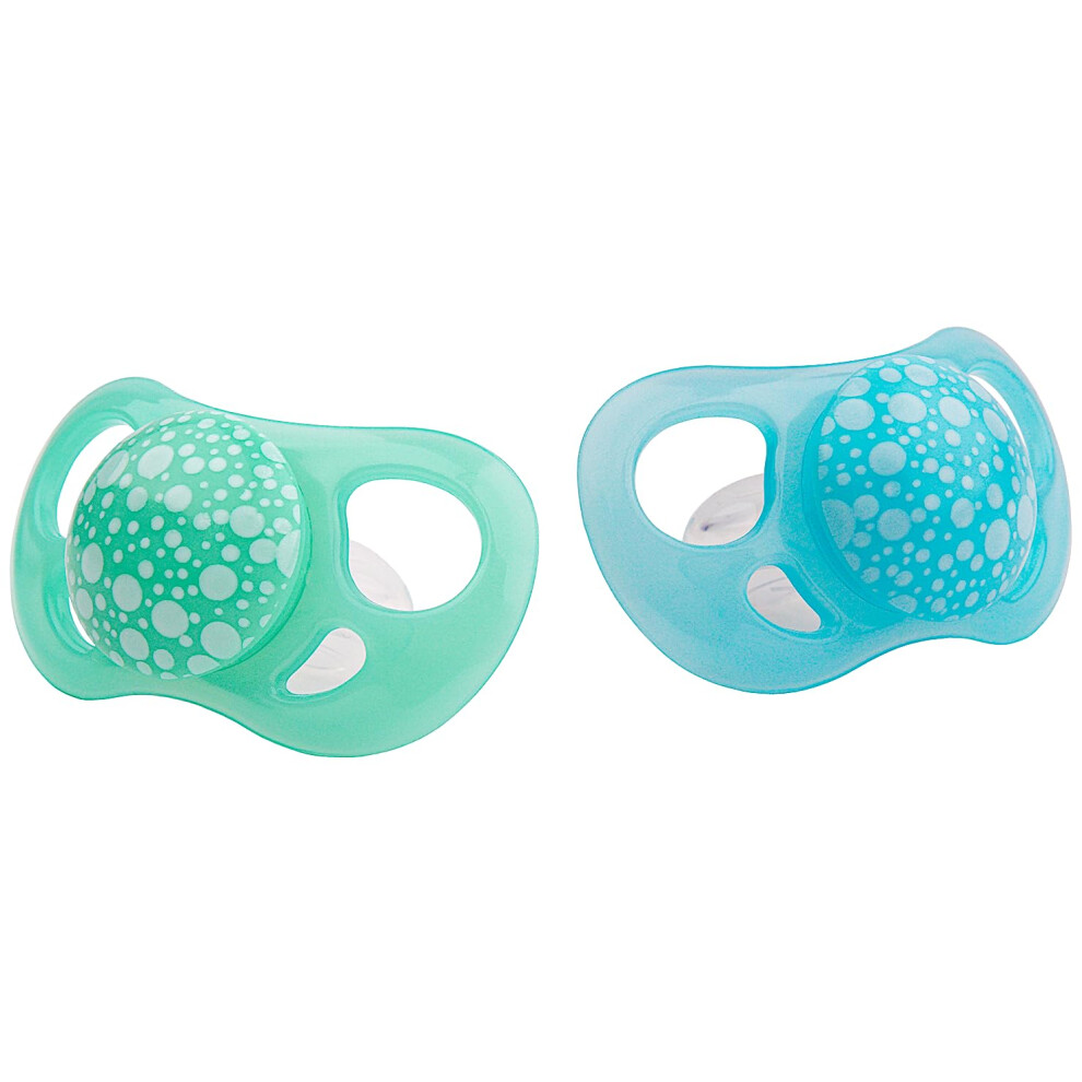 Baby Pacifier - 2 Pack | Orthodontic Shape | Ultra | Soft Silicone Teat | Bpa-Free | Suitable For Babies Aged 0-6 Months | Light/Blue/Green Twistshake