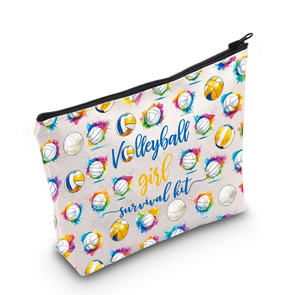 Wzmpa Volleyball Girl Cosmetic Makeup Bag Volleyball Player Gift Volleyball Girl Survival Kit Makeup Zipper Pouch Bag Volleyball Training Gift