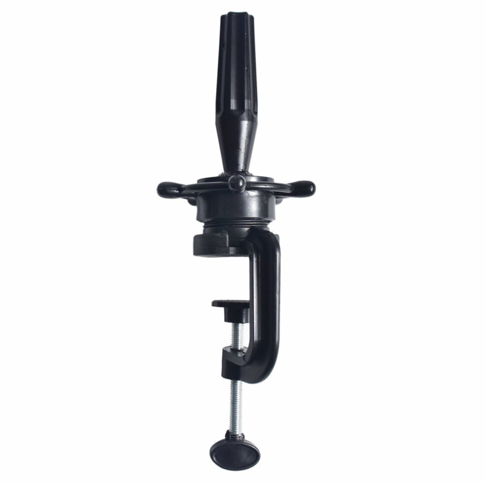 Davinona Black Training Head Stand Adjustable Mannequin Manikin Training Practice Canvas Head Holding Clamp Stand For Wig Display Styling