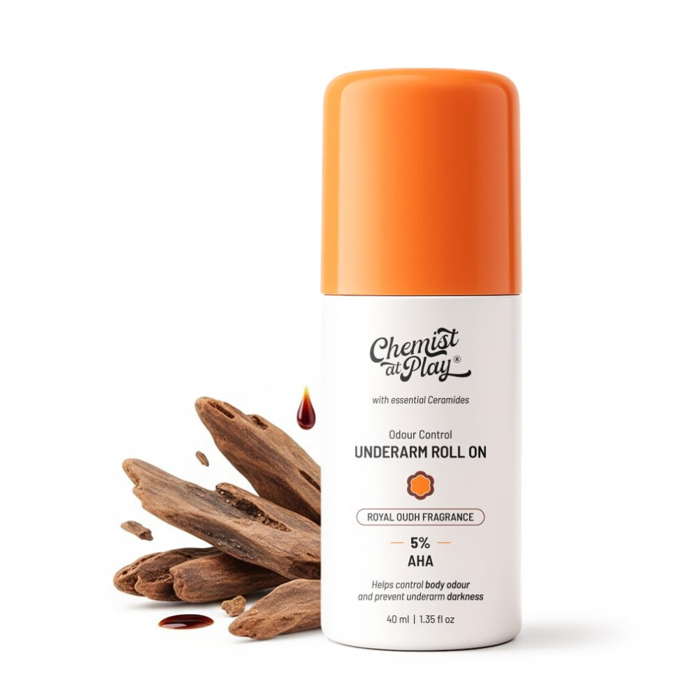 Chemist At Play Underarm Roll-On With 5% Aha| Lactic & Mandelic Acid|Prevents Odour