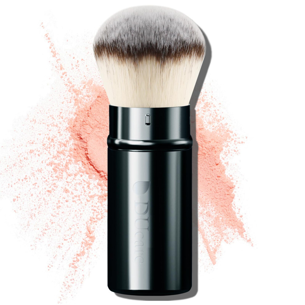 Ducare Cream/Light Retractable Airbrush Kabuki Brushâ Travel Makeup Brush For Liquid, Powder & On-The-Go Face Brush With Aluminum Handle