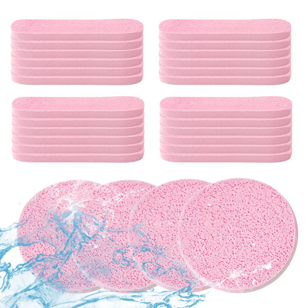 Yafe White 48Pcs Facial Sponges, Compressed Face Cleansing Sponge Cellulose Face Sponge For Men Women Massage Makeup Removal(White)
