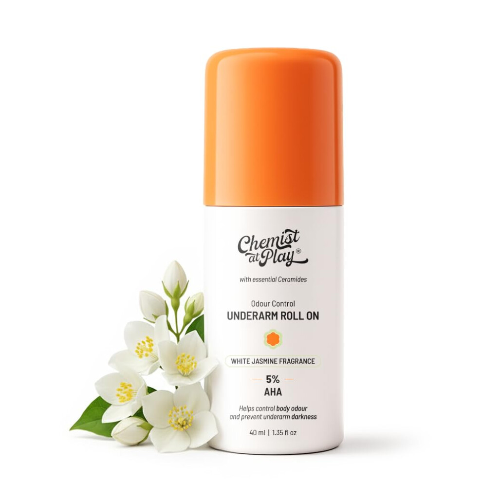 Chemist At Play Underarm Roll-On With 5% Aha|Lactic & Mandelic Acid|Prevents Odour