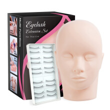 Beauty7 Eyelash Extension Mannequin Head Silicone Face with Detachable Eyelids, Washable Simulation Silicone Eyelash Practice Face Makeup Training