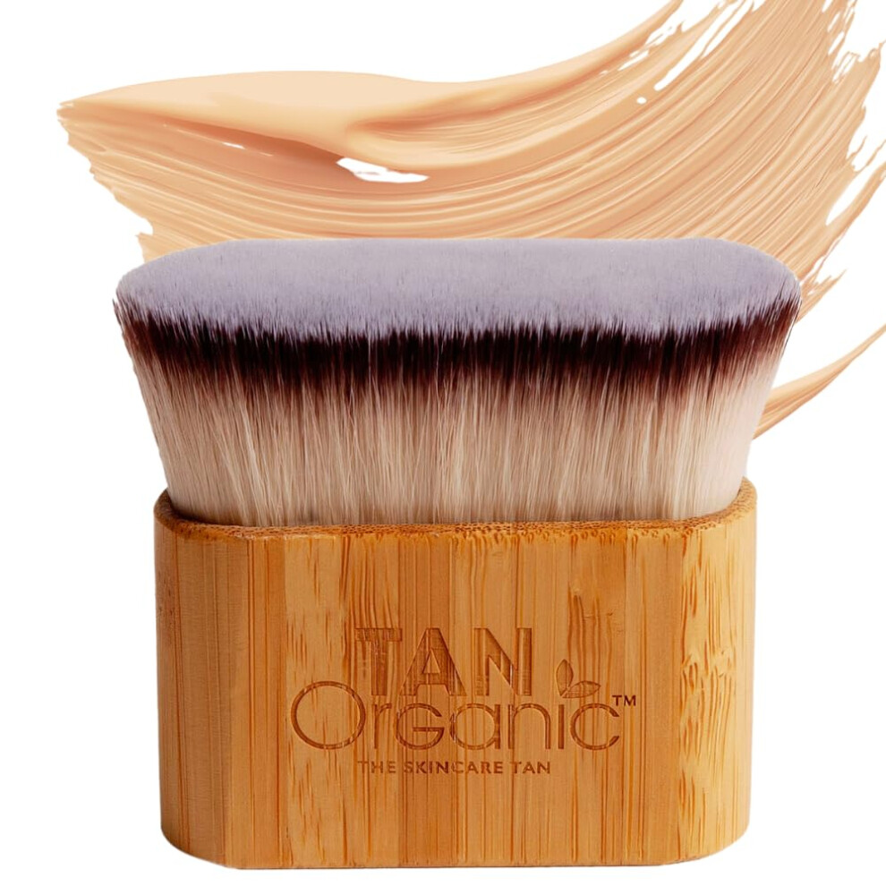 Tanorganic Bamboo Kabuki Body Brush | Super Soft Vegan Bristles | Sustainable Bamboo Handle | Even Application For Maximum Flawless Coverage
