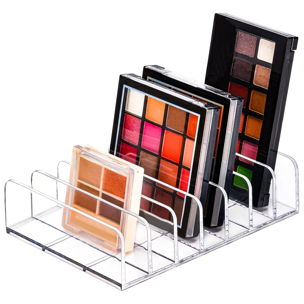 Jesslab Palette Organizer, 7-Section Divided Plastic Makeup Organizer Eyeshadow Contour Blush Holder Cosmetics Storage For Bathroom Vanity Countertop
