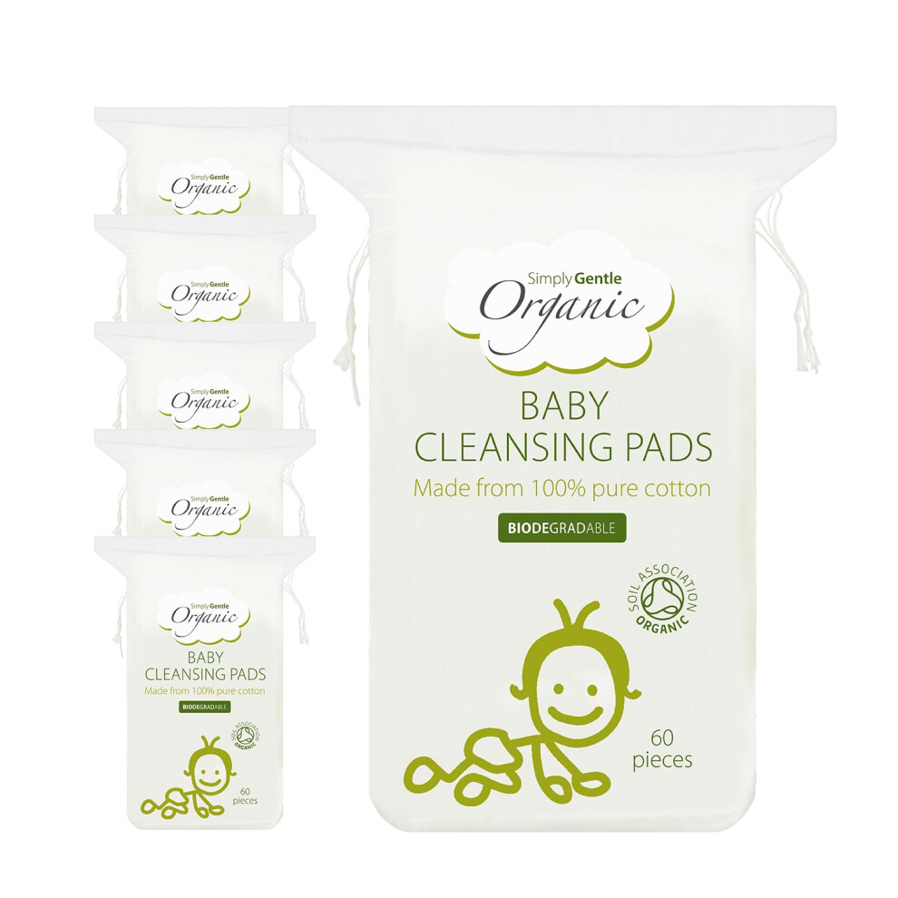 Simply Gentle Organic Cotton Baby Pads Â Ultra-Soft, Lint-Free & Eco-Friendly | Larger, Absorbent Pads For Makeup Removal & Baby Care