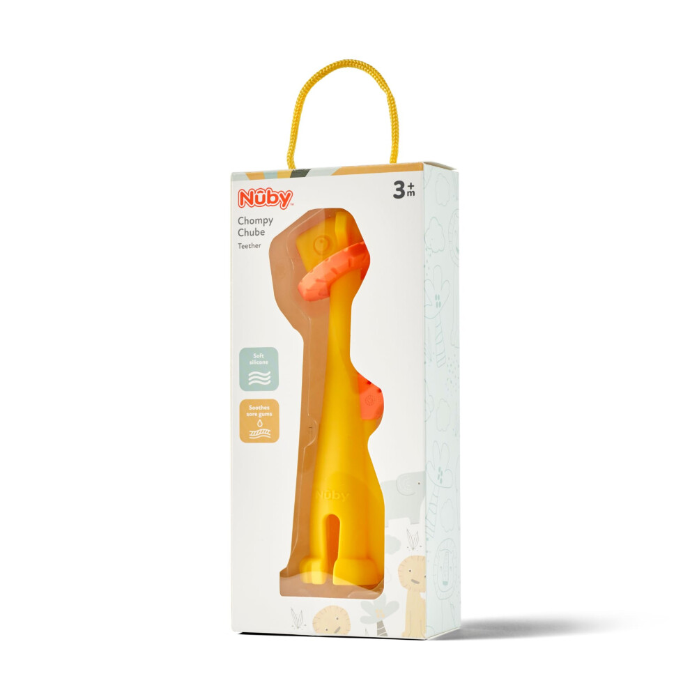 Nuby Chompy Chube Teether - Soft On Sore Gums | Easy To Hold | Dishwasher Safe
