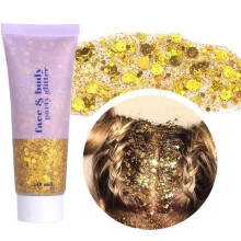 Beliky Girl Body Glitter Gel, 50ml Face Glitters Body Sequins Shimmer Liquid Eyeshadow, Mermaid Sequins Liquid Holographic Glitter Gel