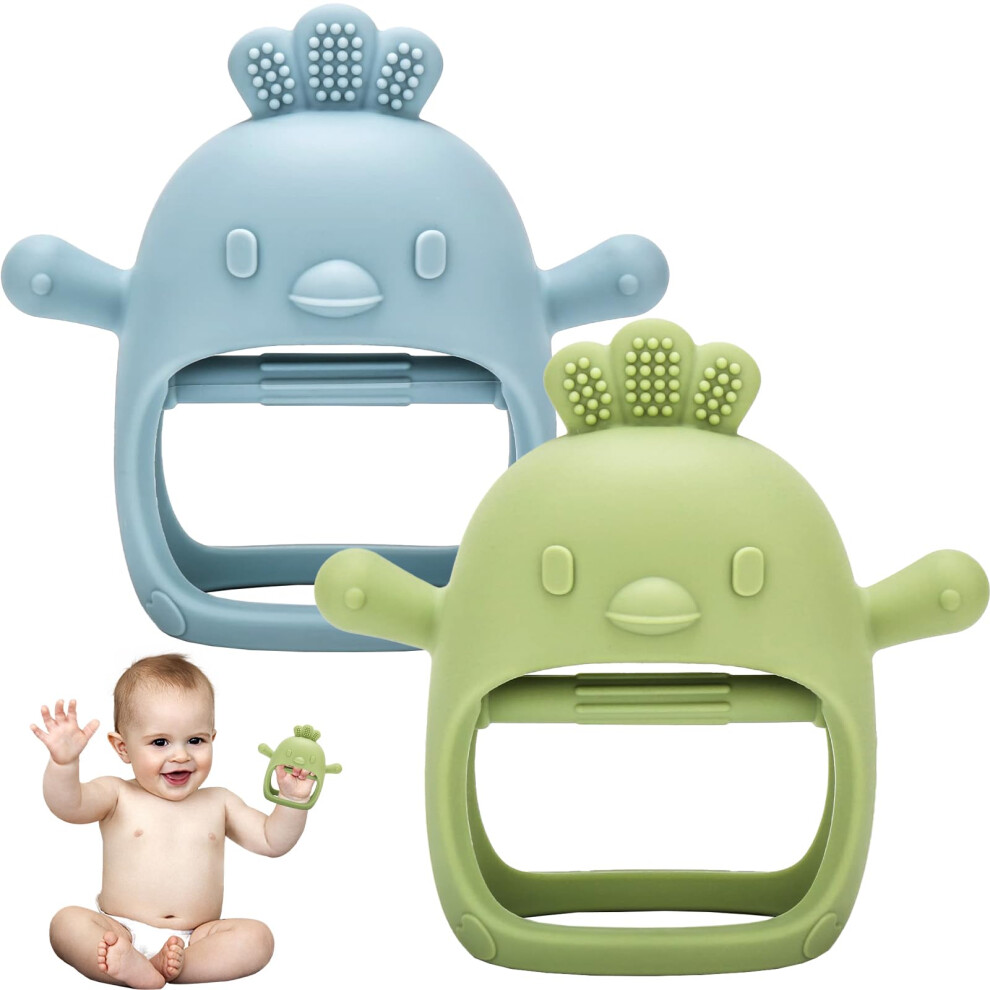 2 Pack Teething Toys For Baby, Teething Mitten For Babies, Toys 0-6 Months, Silicone Teether For Toddler Infant Dzpuhuojz