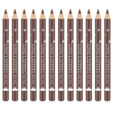 Go Ho 12 PCS Brown Eyebrow Eyeliner Pencil, Waterproof Eyebrow Pencil,Long-lasting Sweat-proof Eyeliner Makeup Brow Tint Pen( Medium Brown)