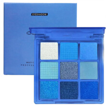 Royal Blue Glitter Eyeshadow Palette for Women - Highly Pigmented, Long-lasting Waterproof Makeup with Shimmer & Matte Eyeshadow