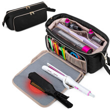 Fasrom Hair Tools Travel Bag with Heat Resistant Mat for Hair Straightener, Curling Iron Flat Iron