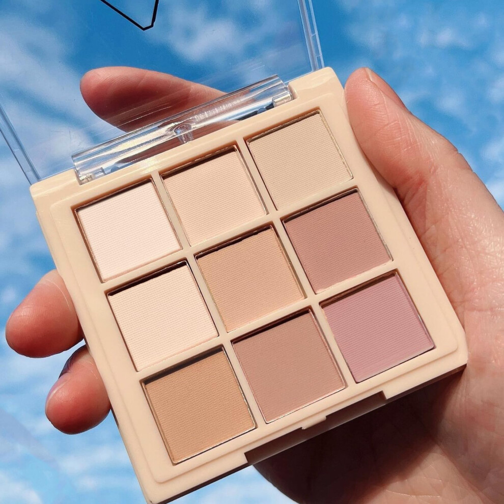 Haorqee Pink Eyeshadow Palette, Nude Matte Eye Shadow Pallets For Women Brown White Long Lasting Highly Pigmented Waterproof Smokey Neutral Eye Shadows