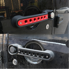 (Black) Aluminum Tailgate Door Handle Trim Insert for Jeep Wrangler JK 2007-2018