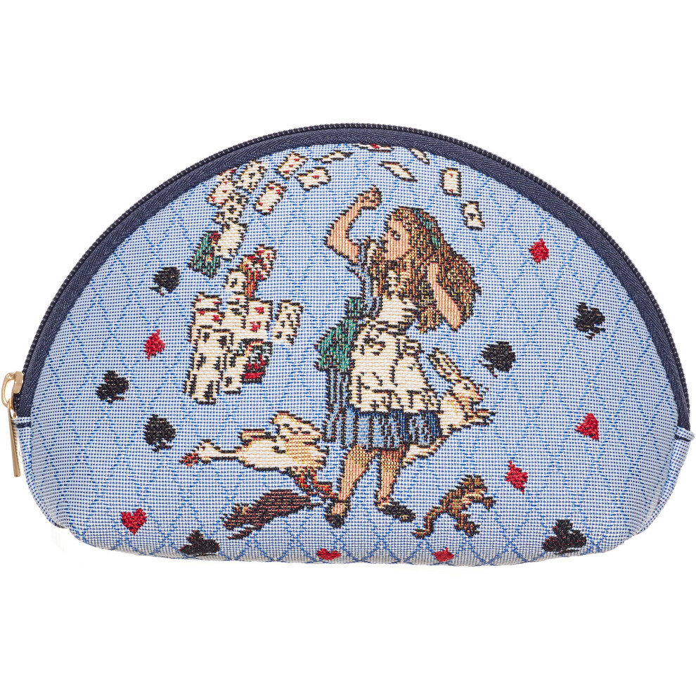 Signare Tapestry Cosmetic Bag Makeup Bag For Women (Alice In Wonderland Nothing But Cards)