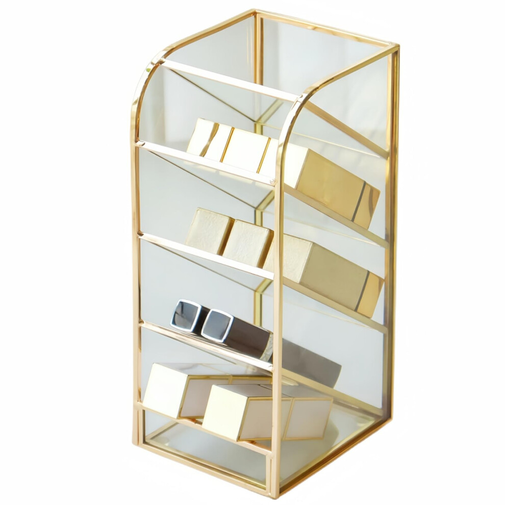 Harliangxy Gold Lipstick Organiser Vintage Lipstick Holder, Makeup Storage, Cosmetic Organiser For Lipsticks, Brushes, Eyeliners, Lip Pencils
