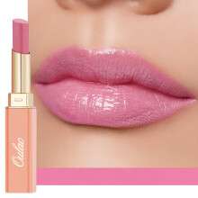 Oulac Warm Pink Lipstick - Moisture Shine Hydrating Lipstick & Tinted Lip Balm for Dry Lips, Medium Coverage Lip Colour | Juicy Look, Glossy Finish