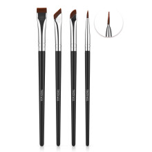 TEOYALL Eyeliner Brushes Set, 4 PCS Ultra Thin Slanted Angled Brush Precision Fine Point Eyeliner Brush Flat Eyebrow Brush