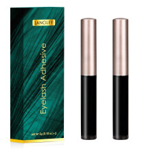 Lanciley Black Eyelash Glue 3g*2 0.1oz Strong Hold False Eyelashes Glue with Brush Applicator Lash Adhensive for Strip Lashes Cluster Lash Bond