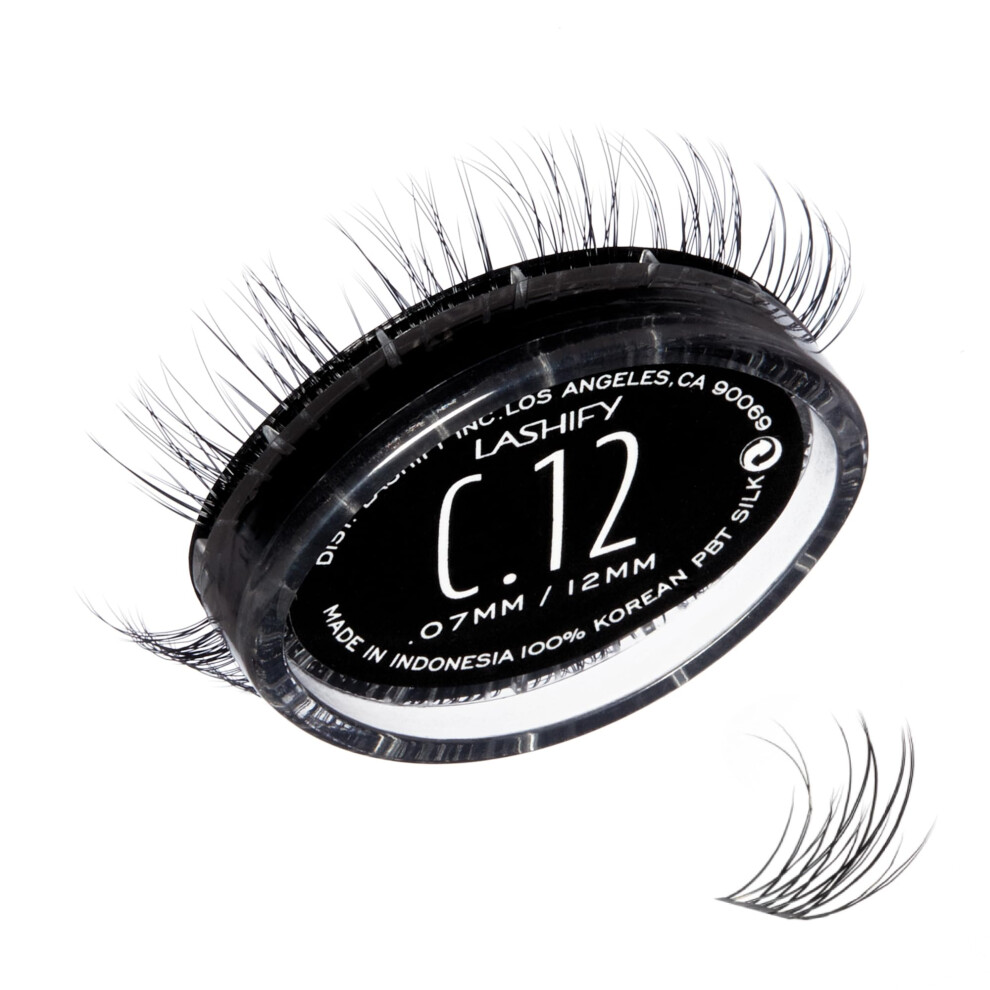 Lashify Black Curl 12Mm Gossamer Diy Eyelash Extensions Refill, Easy False Eyelashes For A Natural Look