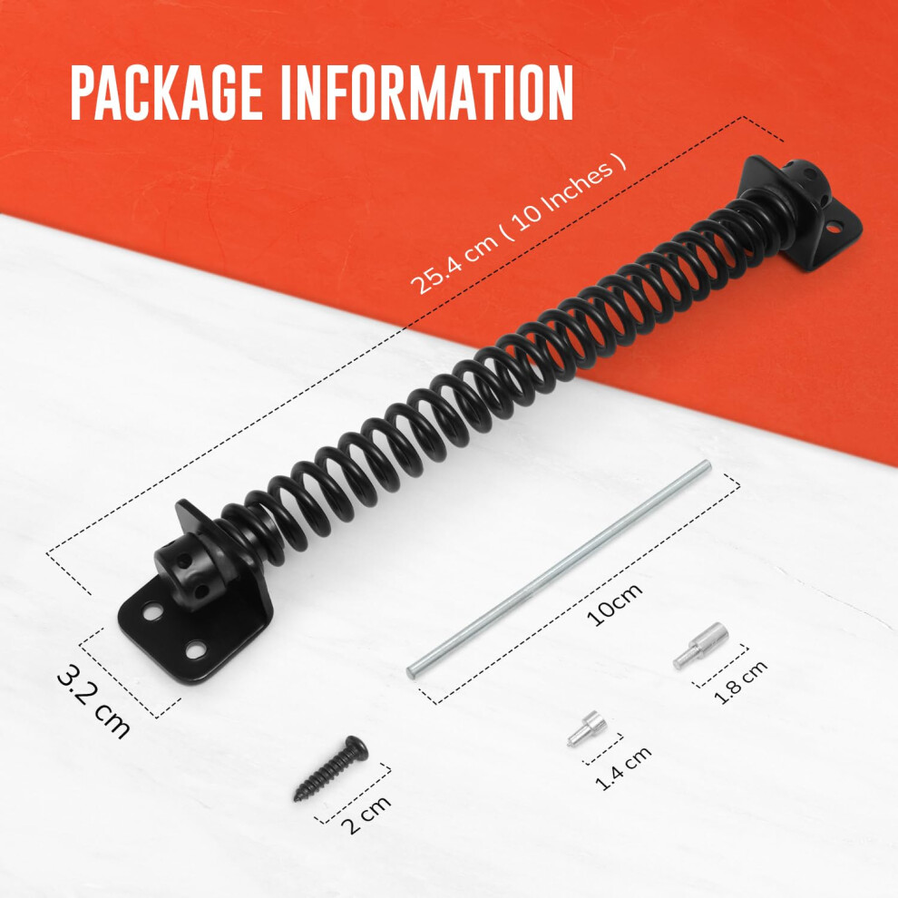 Gate Spring Closure For Wooden Gate | 10Â Adjustable Metal Spring Automatic Door Closer With Zinc Plated 5051226571381