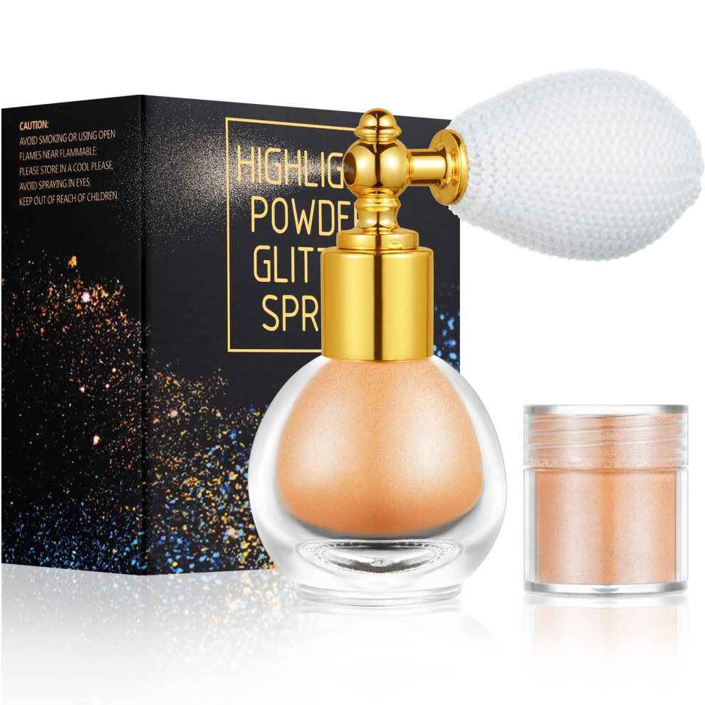 Aoowu Glitter Spray, Shiny Body & Face Highlighter, Shimmer Sparkle Powder Makeup For Body, Hair, Clothing