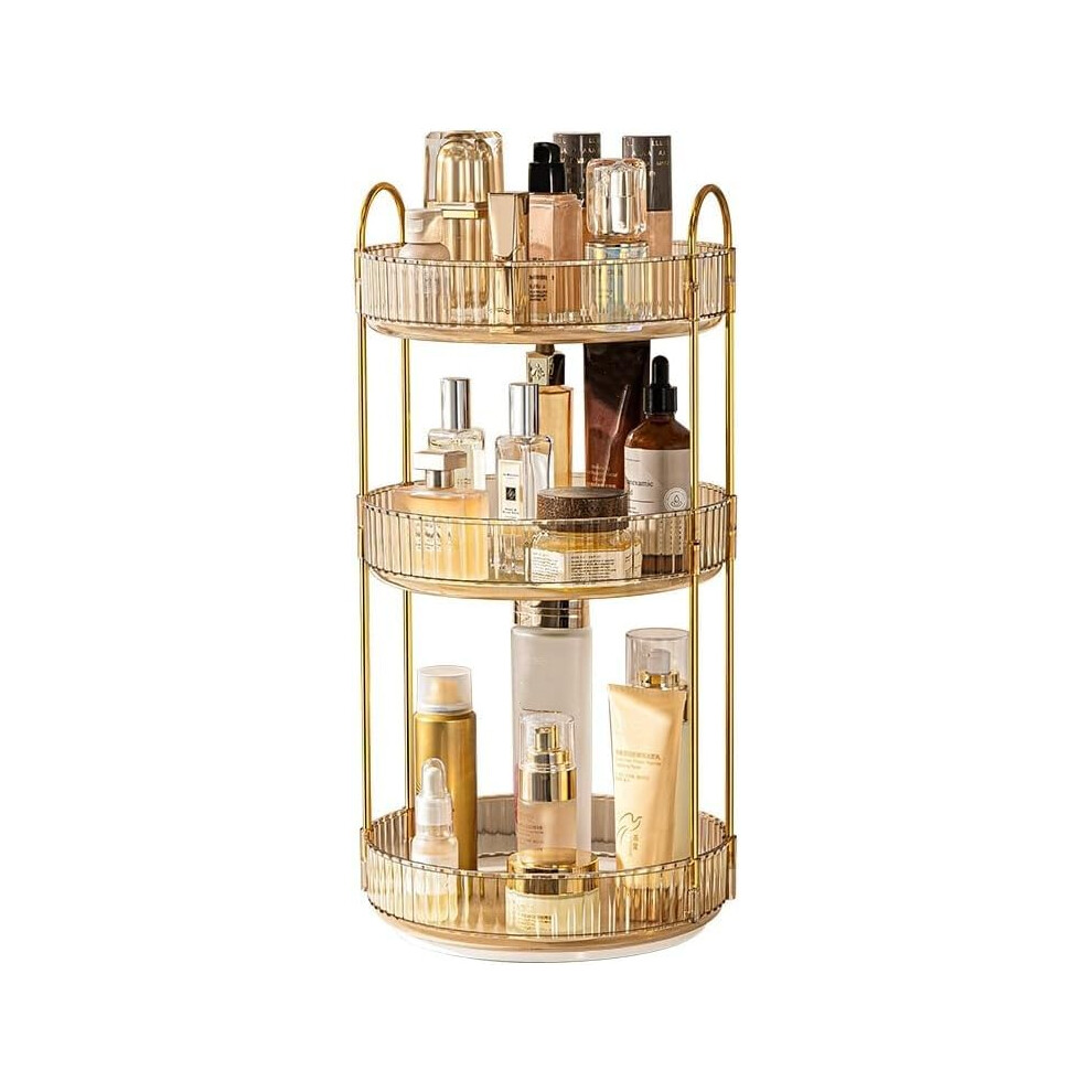 Cestativo Makeup Organiser For Vanity, 360 Rotating Bathroom Organiser Countertop, High-Capacity Skincare Organiser