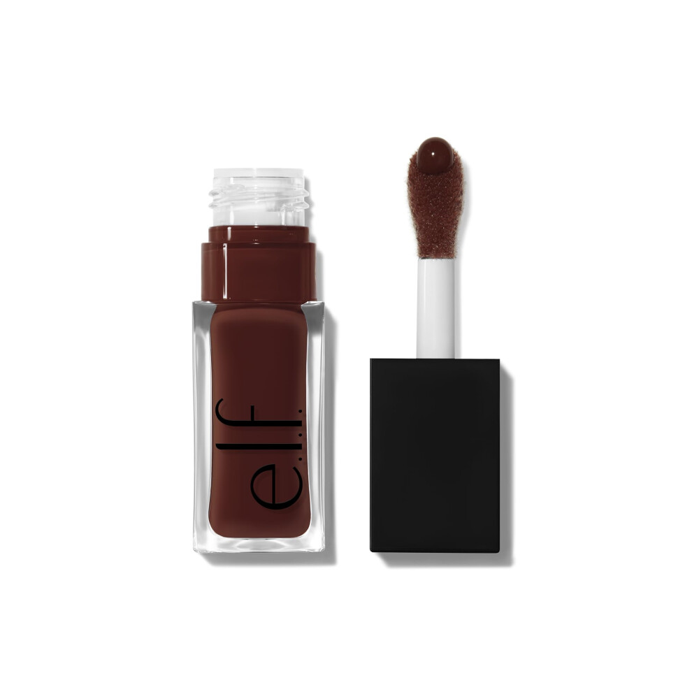 E.l.f. Glow Reviver Lip Oil, Nourishing Tinted Lip Oil For A High-Shine Finish, Infused With Jojoba Oil, Vegan & Cruelty-Free, Hot As Fudge