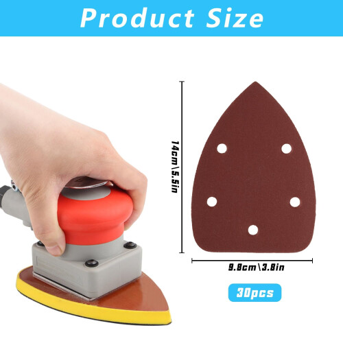 30 Multi Tool Sanding Pads, Triangle Mouse Sanding Pads for Mouse Sander Pads Sheets 1