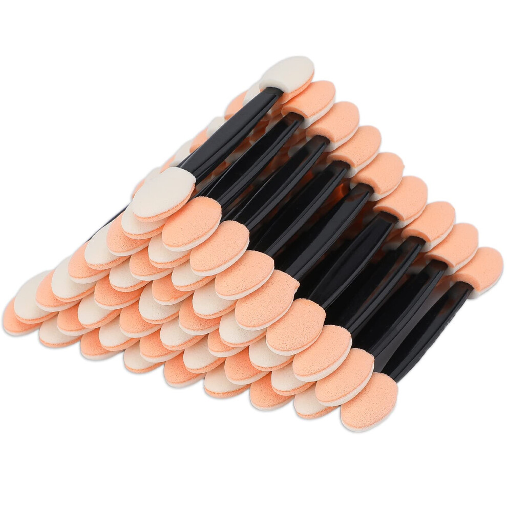 G2plus Beige 50Pcs Sponge Eyeshadow Applicators - Disposable Sponge Brushes - Eye Shadows For Nails & Eyeshadow Makeup