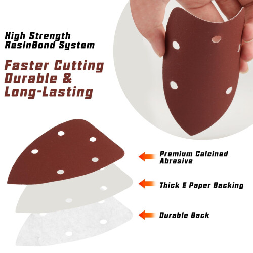30 Multi Tool Sanding Pads, Triangle Mouse Sanding Pads for Mouse Sander Pads Sheets 2