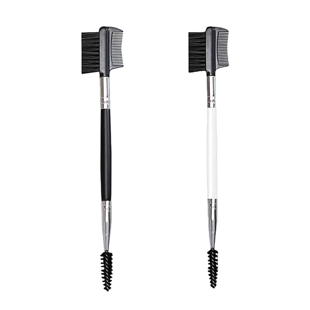 Aeuezxx 2 Pcs Double-Sided Eyebrow Brush, Double-Ended Eyelash Comb, Eyelash Separator, Makeup Tool For Modifying Eyebrows And Eyelashes