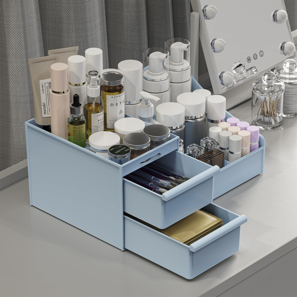 Dancescat Makeup Organizer Storage Drawers, Large Capacity Cosmetic Organisers For Lipsticks, Jewelry, Nail Care, Skincare Organiser For Vanity