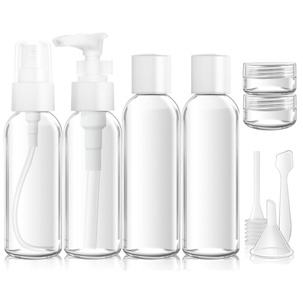 Aqlbhz 9 Pcs Travel Bottle For Toiletries Refillable Leak Proof Travel Bottles Transparent Empty Cosmetic Air Bottles Cosmetic Shampoo Conditioner