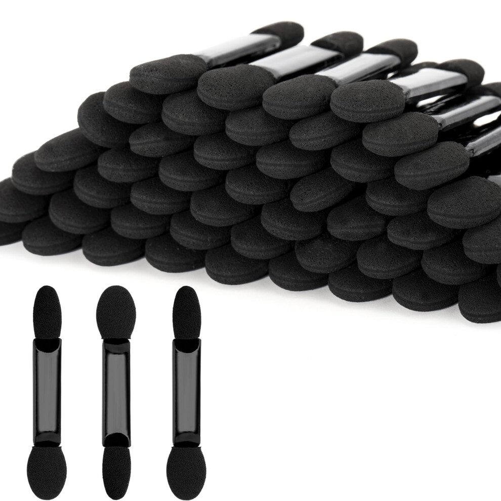 G2plus Black 100Pcs Sponge Eyeshadow Applicators - Disposable Eye Shadows Sponge Brushes - Eye Makeup Applicators For Nails & Eyeshadow Makeup