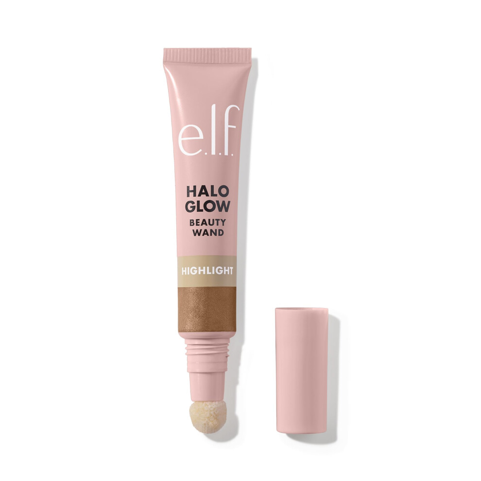 E.l.f. Gold Halo Glow Highlight Beauty Wand, Liquid Highlighter Wand For Luminous, Glowing Skin, Buildable Formula, Vegan And Cruelty-Free, Liquid