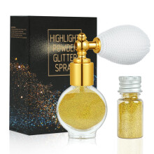 AOOWU Glitter Powder Spray, Shiny Body Glitter Spray for Women, Highlighter Loose Powder Spray, Shimmer Sparkle Pearl Powder Makeup Spray for Body