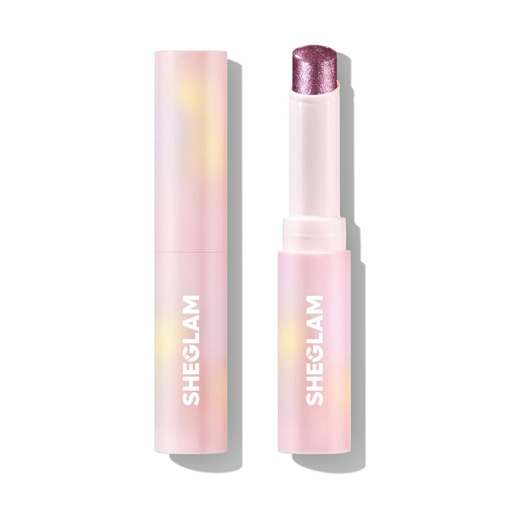 Sheglam Crystal Jelly Glaze Eye Shadow Stick Eyeliner Brightener Pencil With Brush Easy To Blend Long Lasting Shimmer-Violet Crush