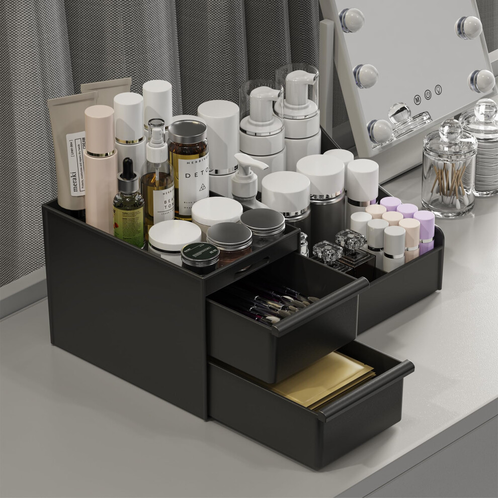 Dancescat Makeup Organizer Storage Drawers, Large Capacity Cosmetic Organisers For Lipsticks, Jewelry, Nail Care, Skincare Organiser For Vanity
