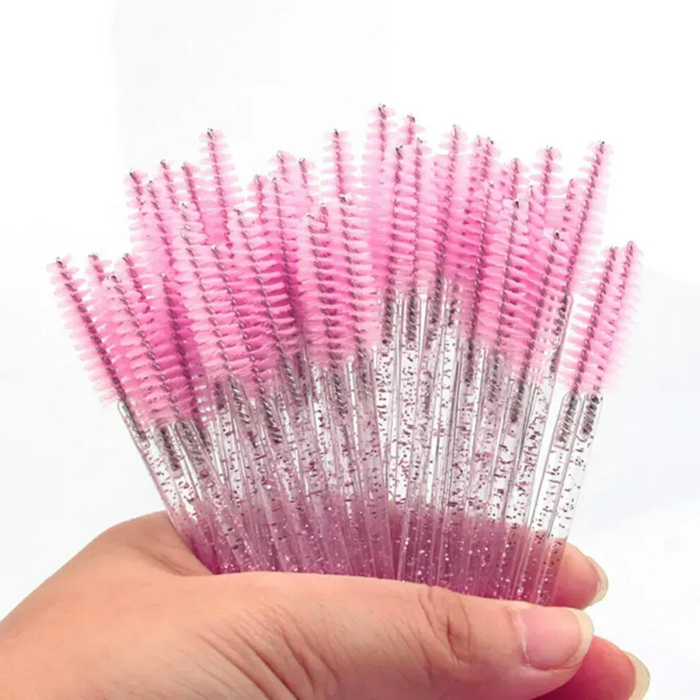 Divono 100Pcs Eyelash Brush,Eyelash Spoolies,Eyebrow Brush,Spiral Mascara Wands,Soft Brush Hair,Portable,Suitable For Travel