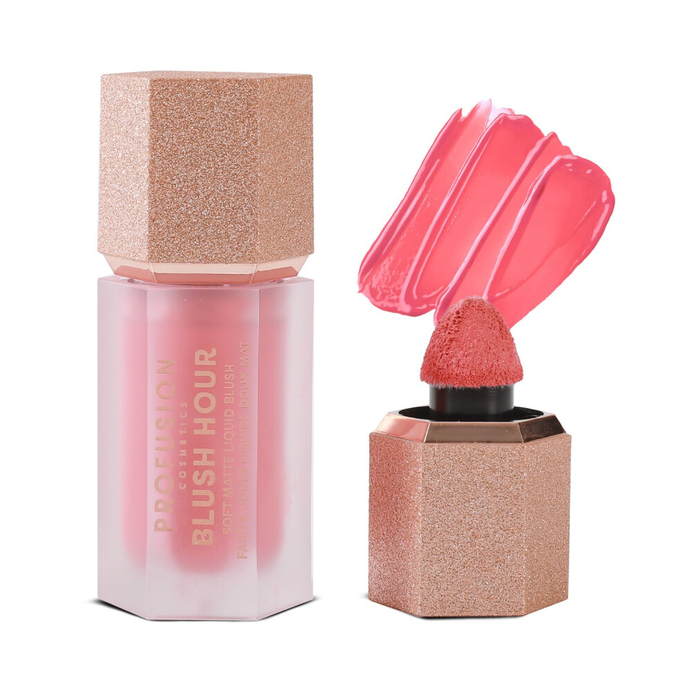 Profusion Cosmetics Blush Hour Soft Matte Liquid Blush, Rich Pigment Cheek Tint For Natural Dewy Glow With Lightweight Formula (Strawberry Daiquiri)