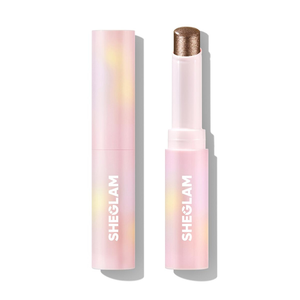 Sheglam Bronze Crystal Jelly Glaze Eye Shadow Stick Eyeliner Brightener Pencil With Brush Easy To Blend Long Lasting Shimmer- Dust