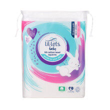 Lil-Lets Baby Cotton Squares 50 Count (1 Pack), 100% Pure Cotton, Certified Organic, Soft and Gentle, Dermatologically Tested, Suitable for Babies.