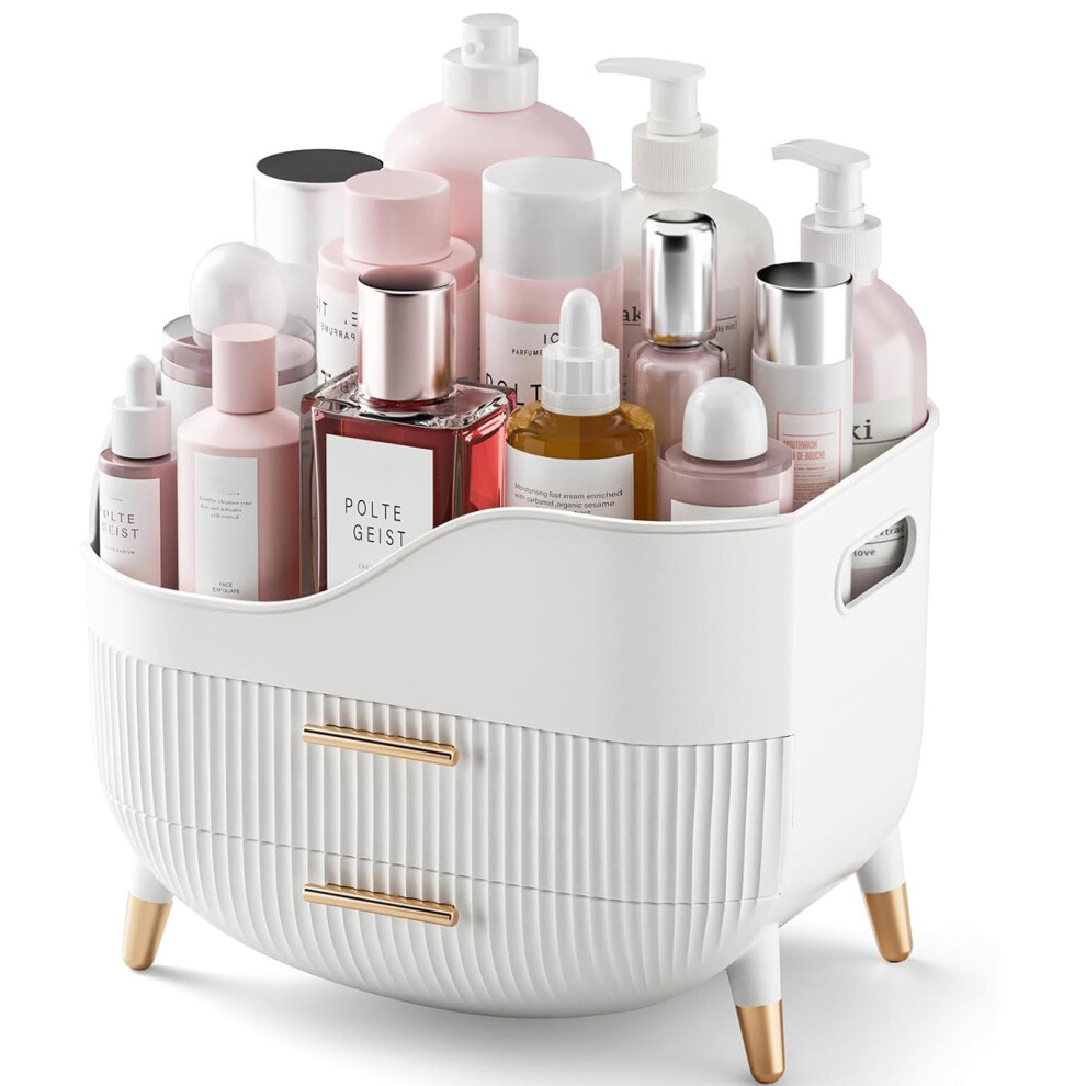 Suyoo Makeup Organiser With Drawers, Large Capacity Skincare Cosmetic Organiser For Vanity,Cosmetic Display Cases Makeup Storage Box For Bedroom